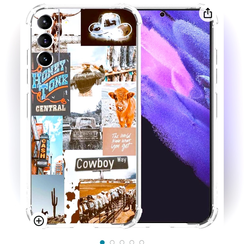 NWT Cowboy Phone Case for Galaxy S22 Plus, Retro Western Country